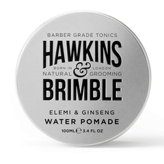 Pomada Hawkins & Brimble 100 ml, estilo diario con acabado natural.
