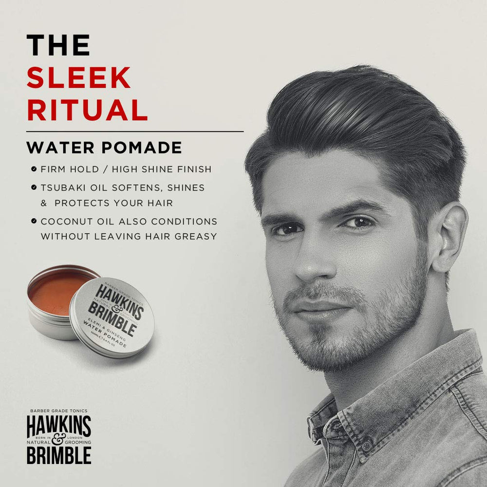 Hawkins & Brimble pomada, lavado fácil gracias a la base de agua.