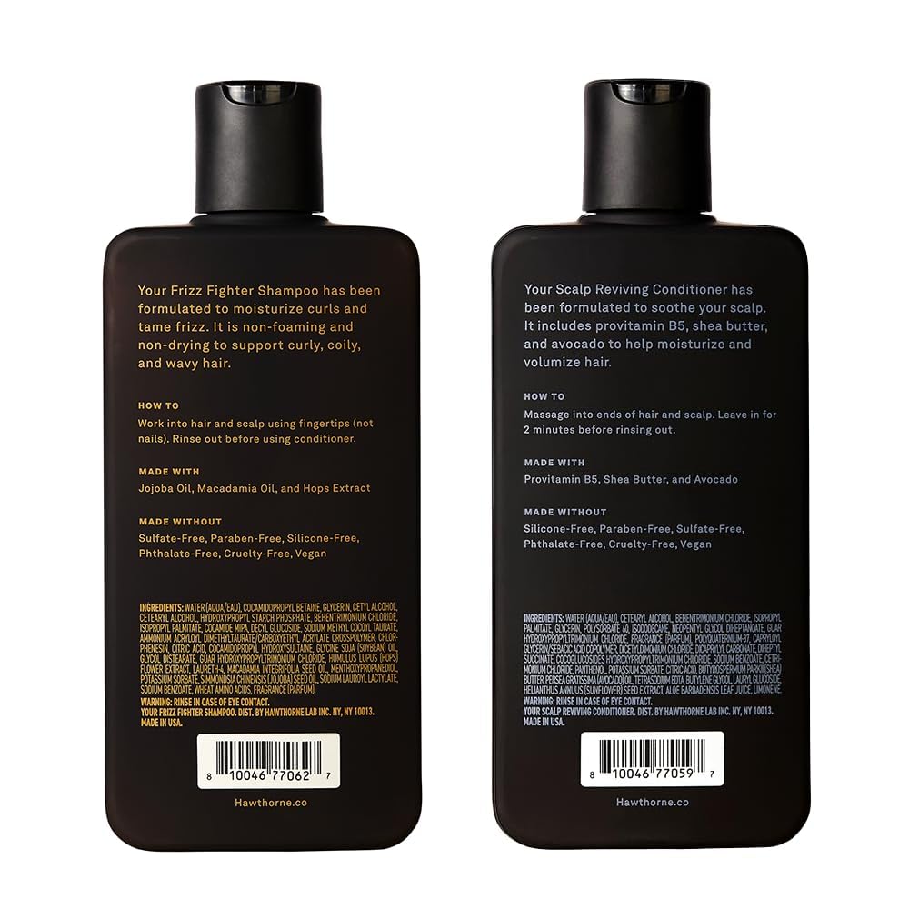 Hawthorne frizz-control close-up shows smooth, defined curls