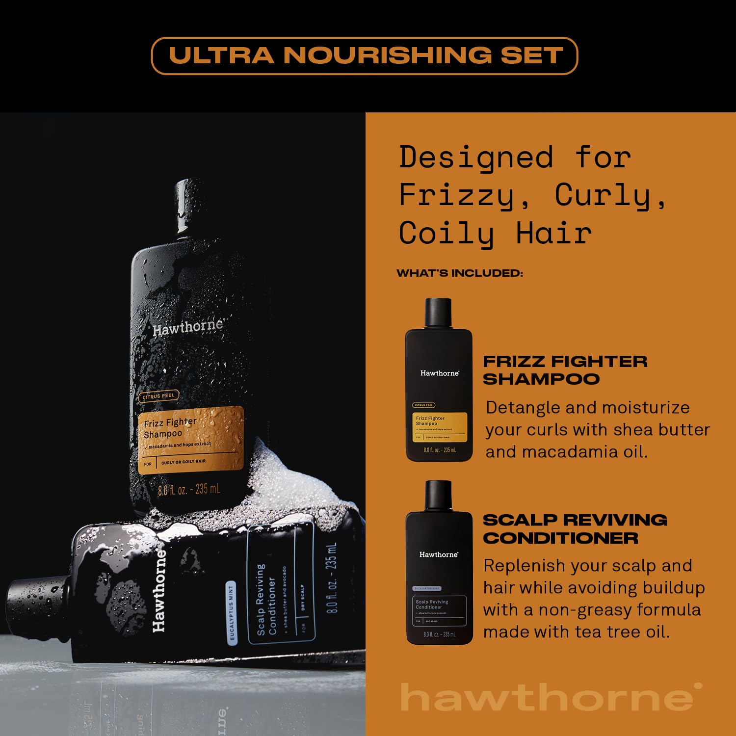 Hawthorne Ultra Nourishing Conditioner bottle emphasizes scalp refreshment