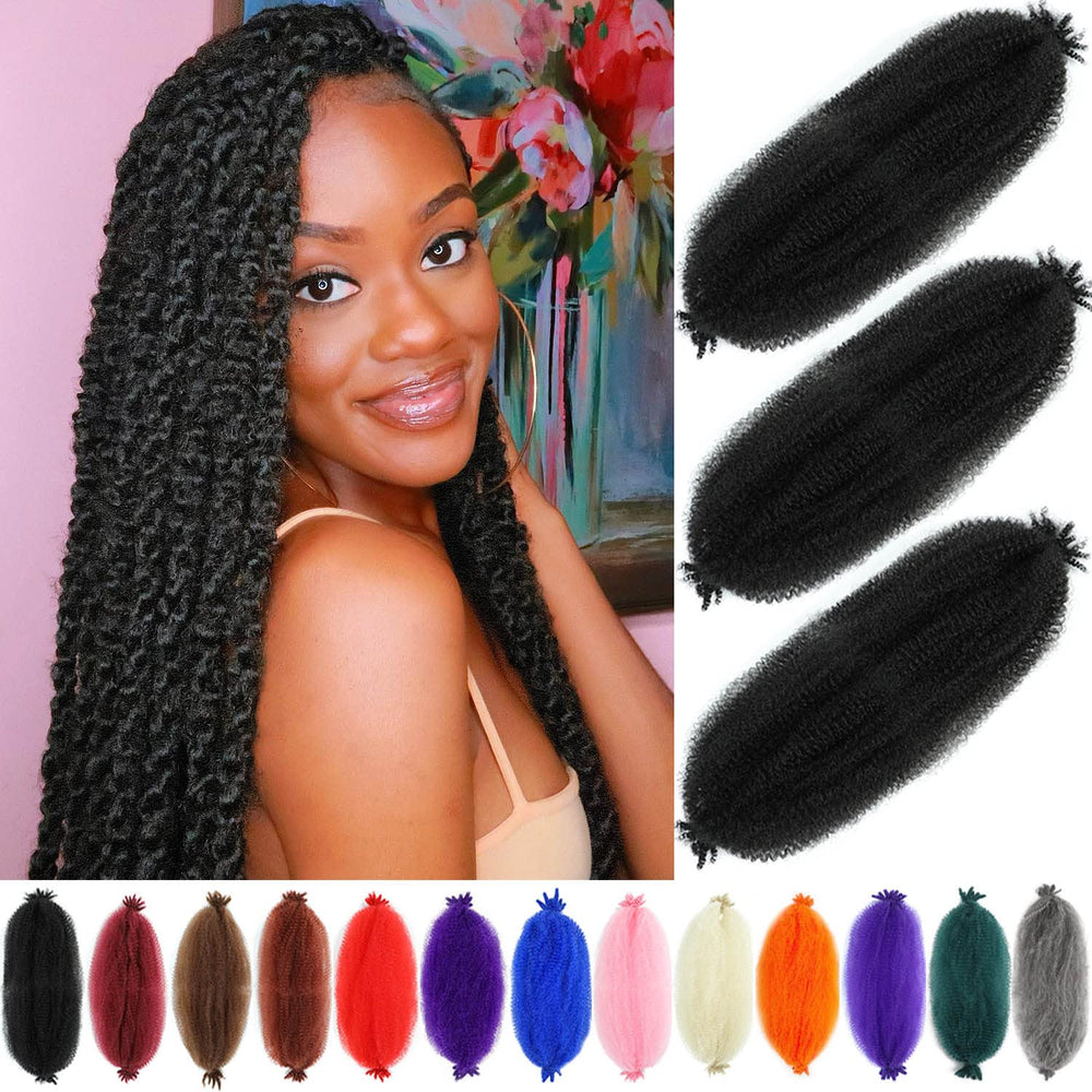Hbegant Afro Twist 24 pulgadas, paquete de tres, densidad para peinados duraderos.