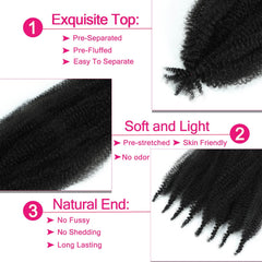 Hbegant Fibra sintética afro trenza 24 pulgadas, acabado suave y manejable.