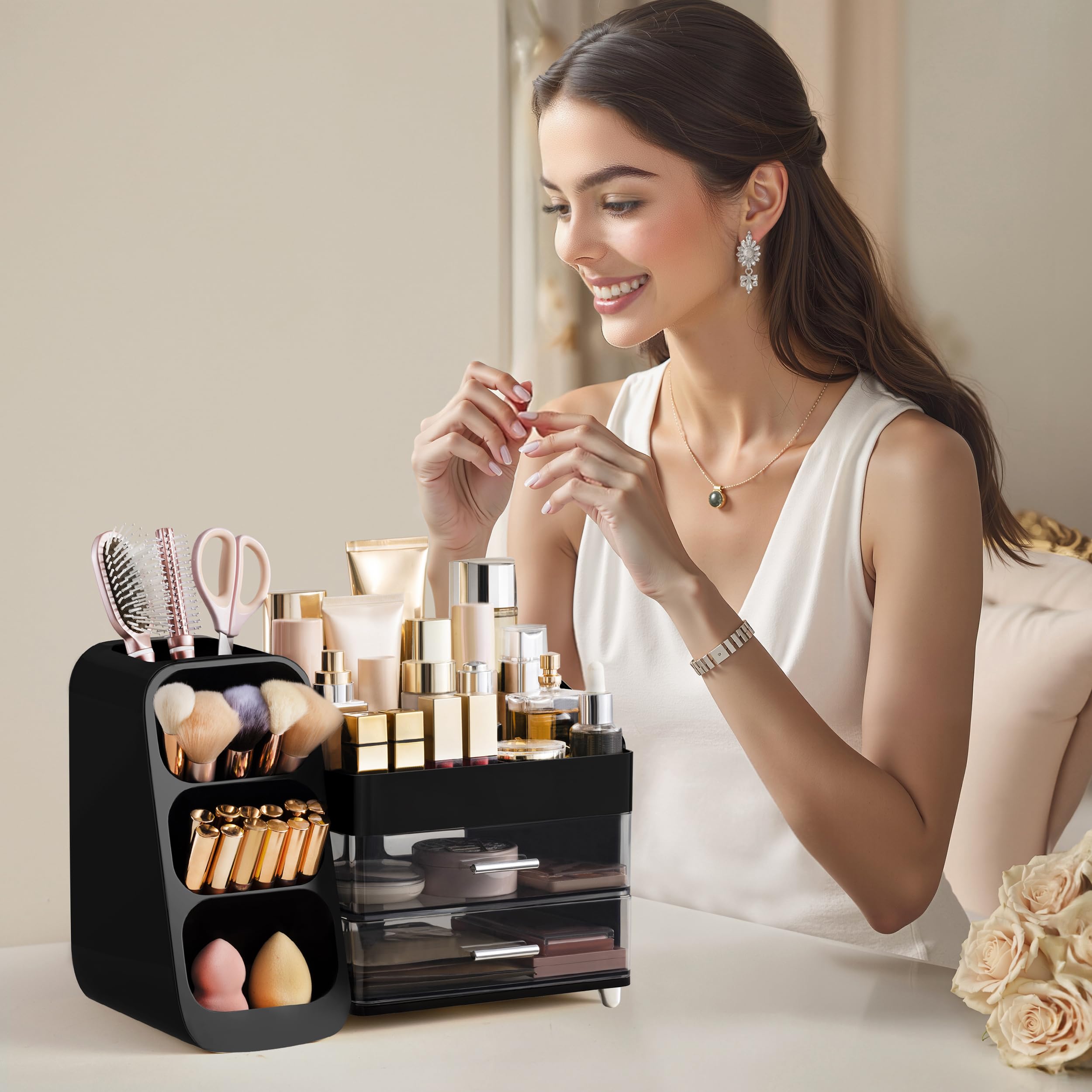 HBlife dimensiones 13.58x6.89x9.76 pulgadas y capacidad para más de 30 productos