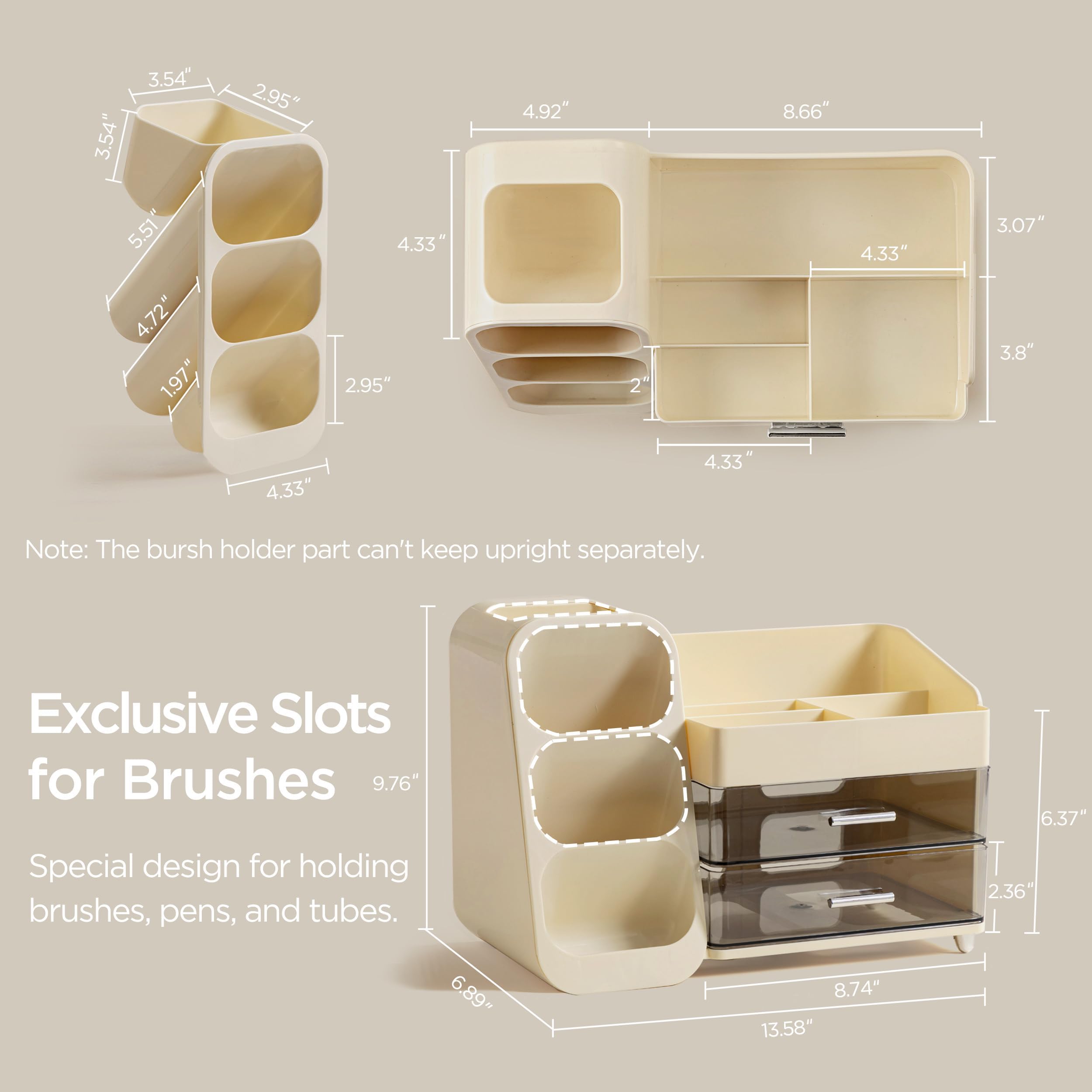 HBlife Organisateur beige au design épuré pour un salon élégant.