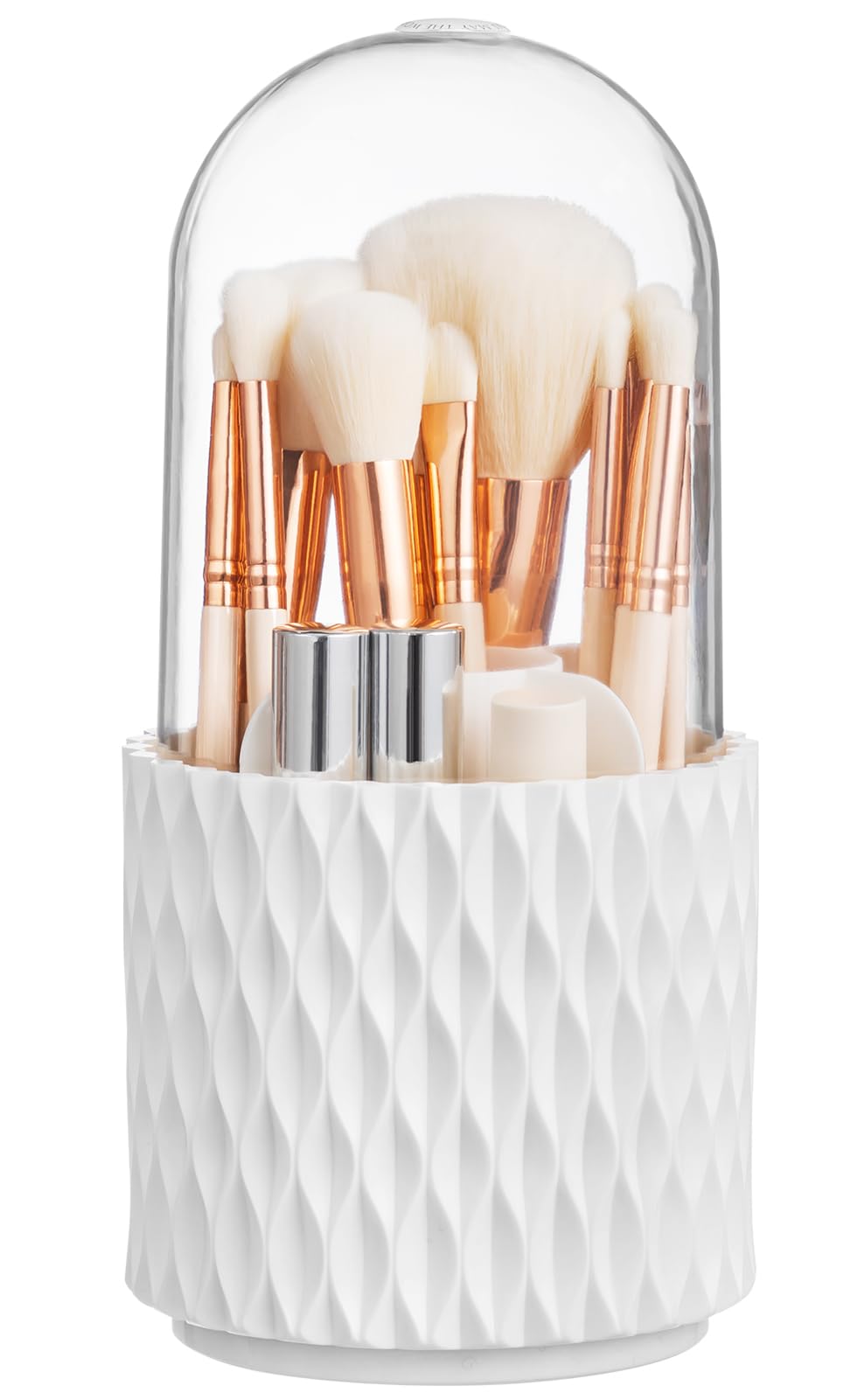 HBlife organizador de brochas con tapa ondulada para ordenar maquillaje con estilo