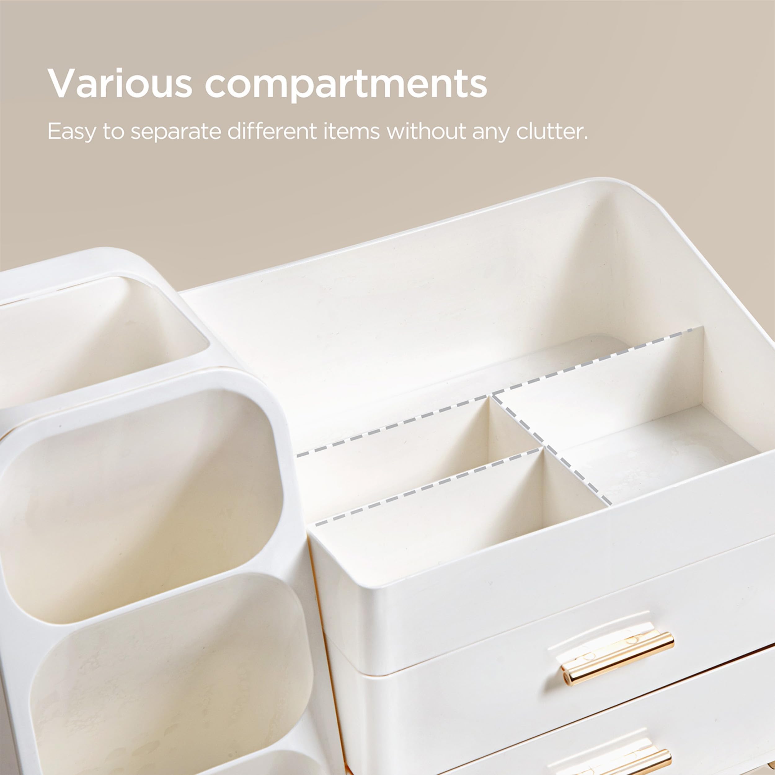 HBlife organizador acabado blanco aporta limpieza y estilo al baño