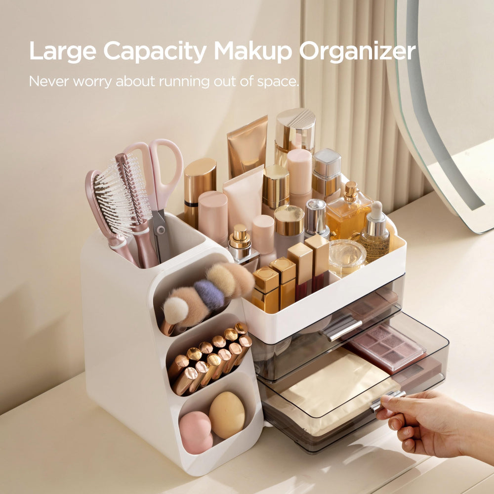 HBlife con dos cajones para separar brochas y labiales.