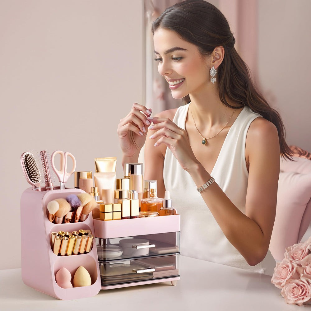 HBlife organizador maquillaje fácil de limpiar, espacio ordenado