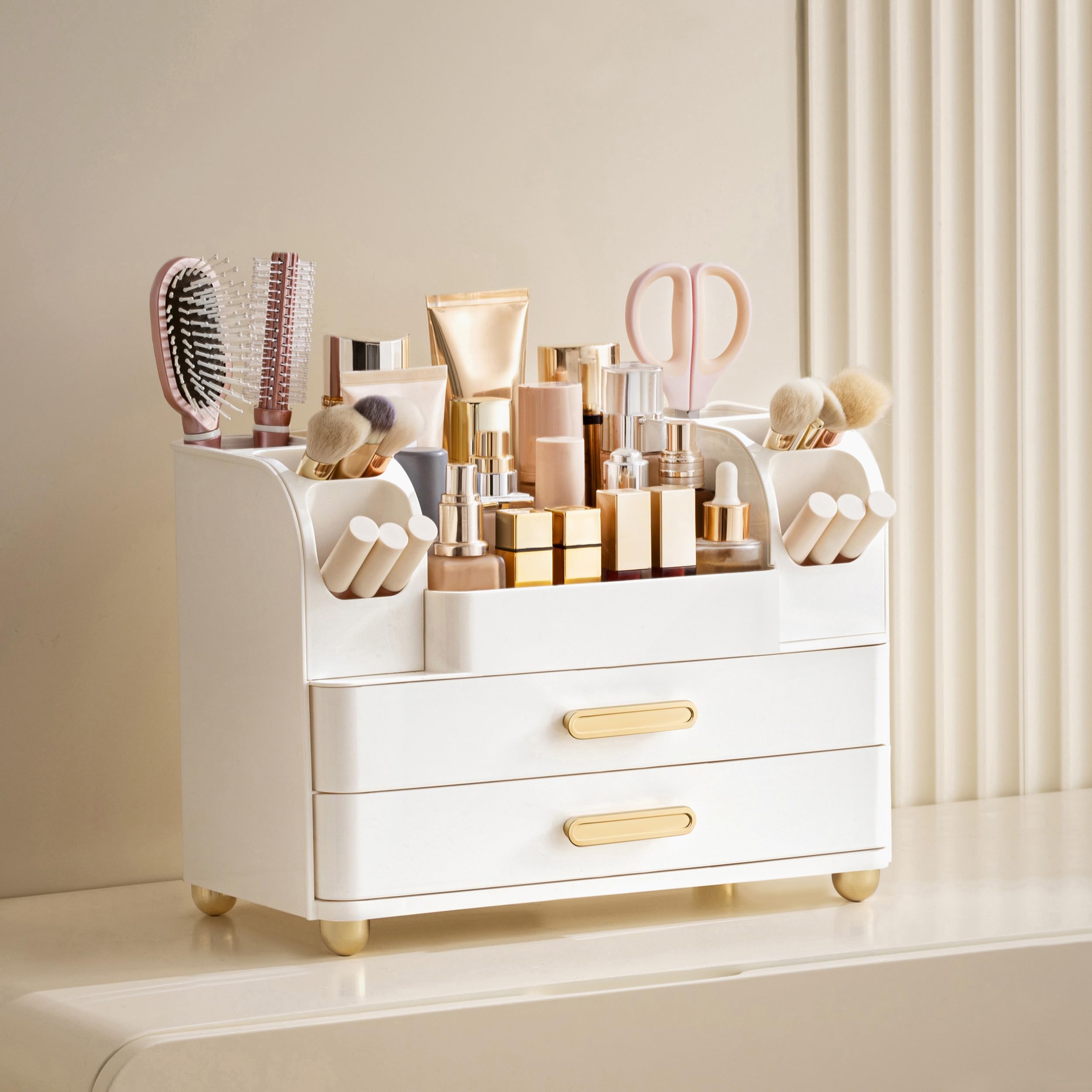 HBlife organizador con dos cajones para cosméticos y herramientas.