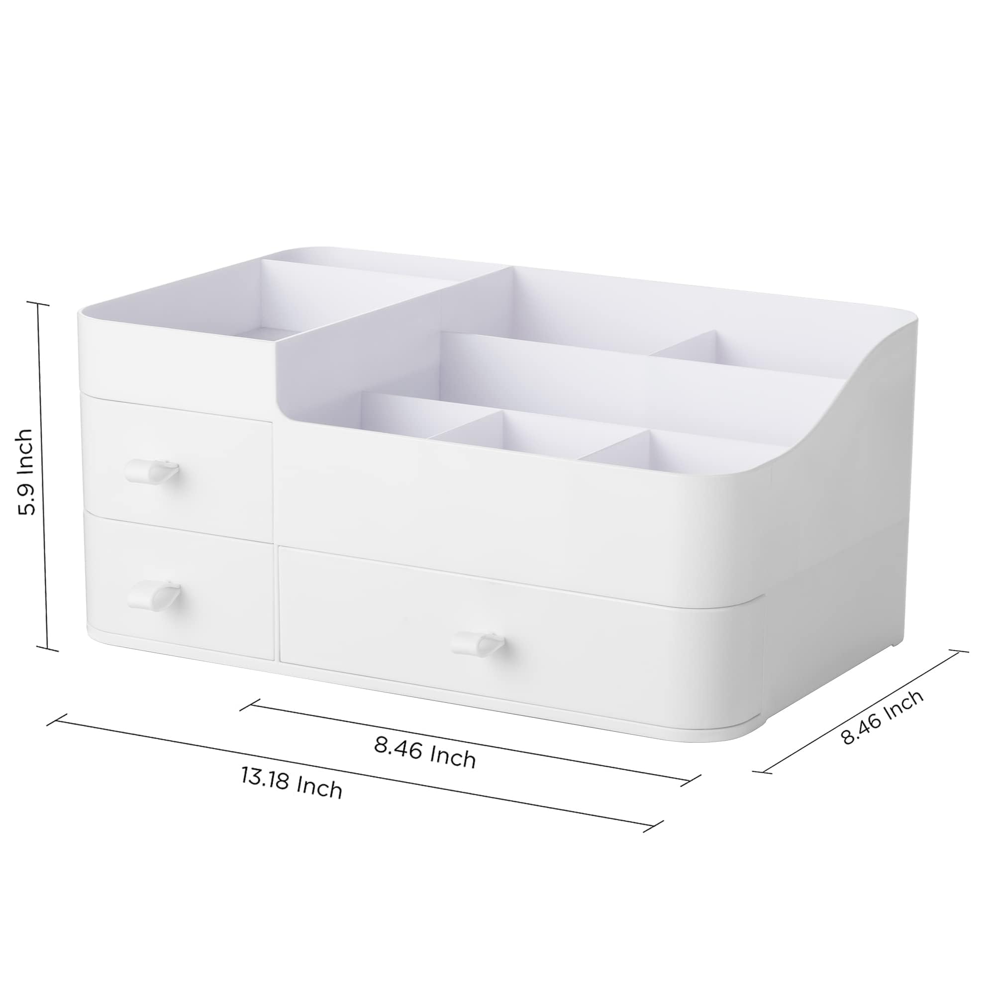 Diseño blanco multifuncional de HBlife para tocador o bano brinda orden.