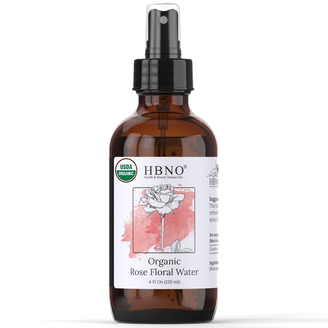 HBNO hidrolato de rosa: botella orgánica para hidratación suave del rostro
