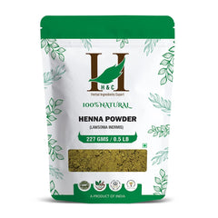 H&C Henna: polvo natural para color suave y brillo en el cabello.