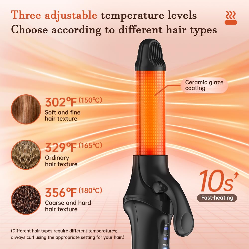 Rizador HCRTGAY con tres ajustes de temperatura para estilos personalizados.