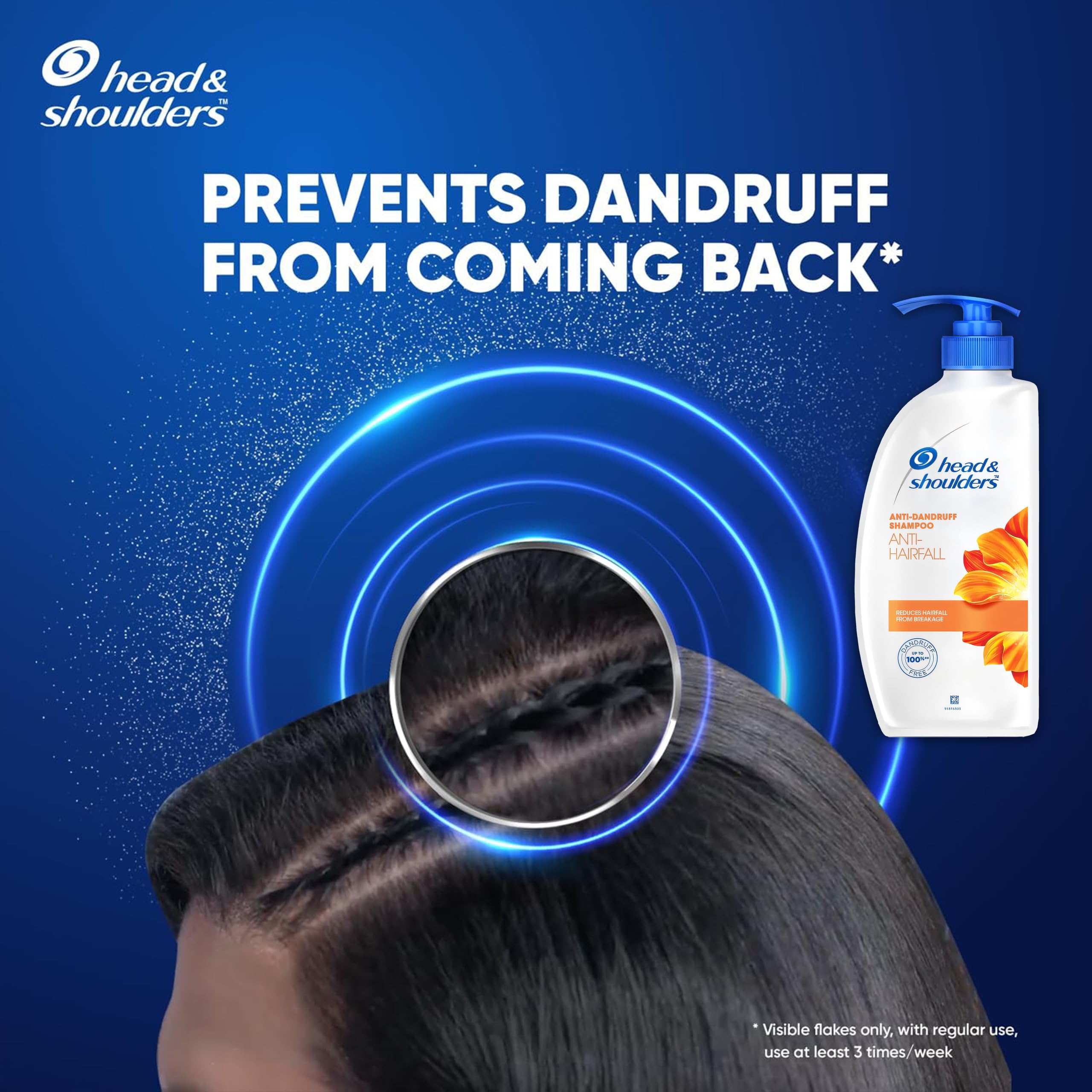 Head & Shoulders cabello limpio y fresco tras el lavado.