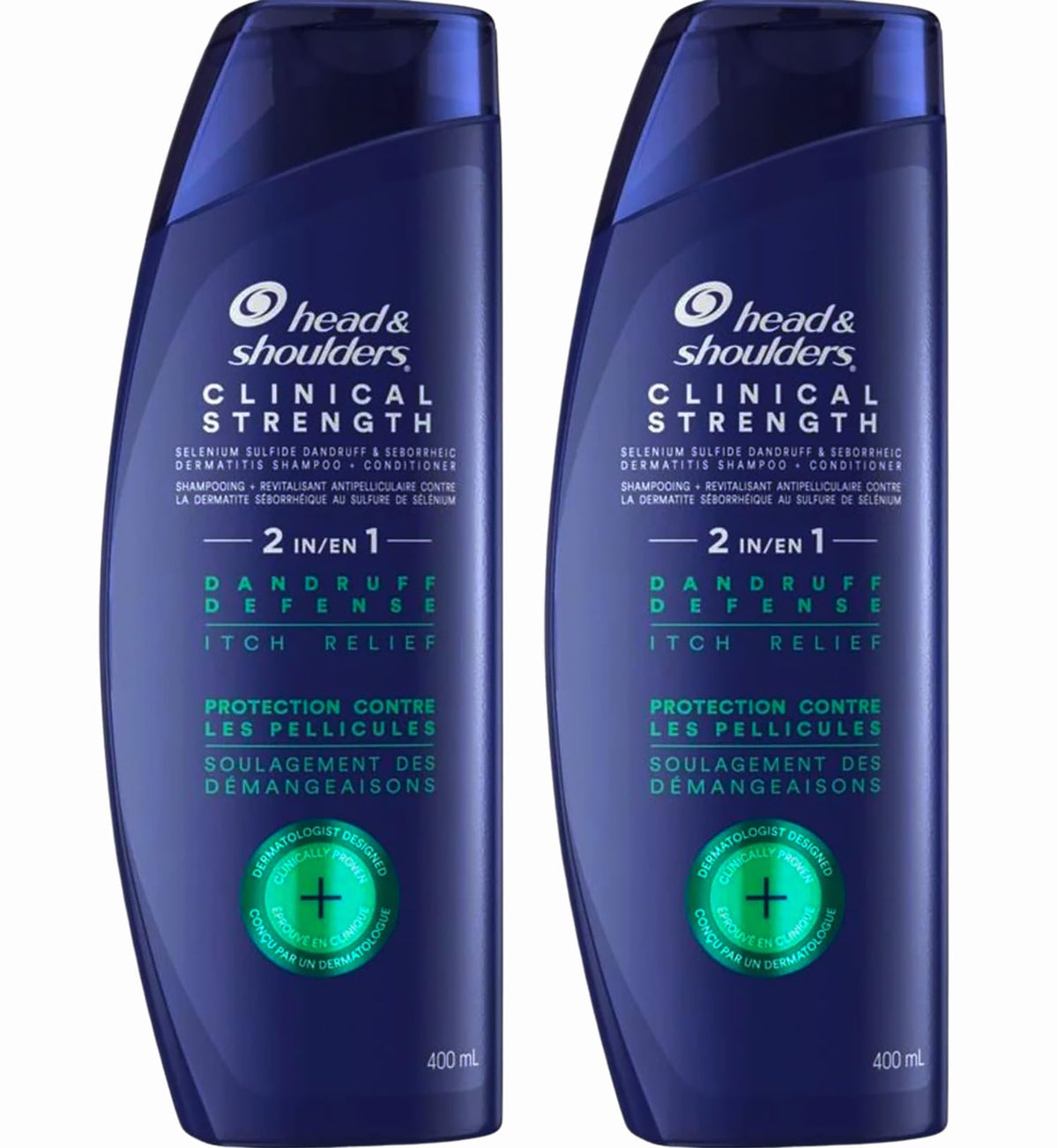 Head & Shoulders fortaleza clínica contra caspa, botella de 13.5 onzas, alivio del picor.