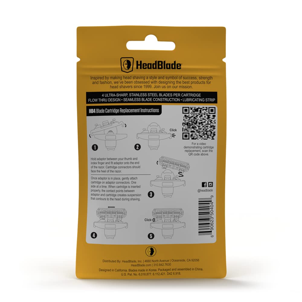 Diseño de mango único HeadBlade HB4 facilita el control durante el afeitado.