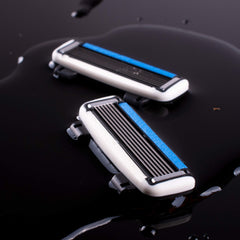 Hojas HB6 de acero inoxidable proporcionan afeitado cercano y cómodo.