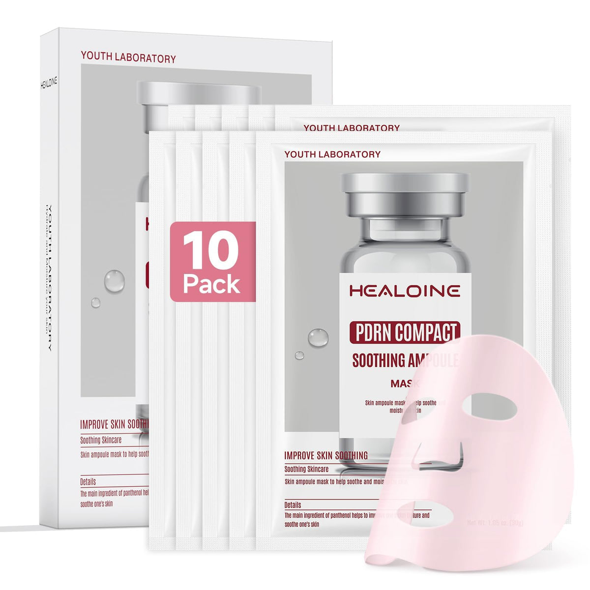 HEALOINE Mascarilla Rosa Salmon DNA, hidratación nocturna para piel sensible.