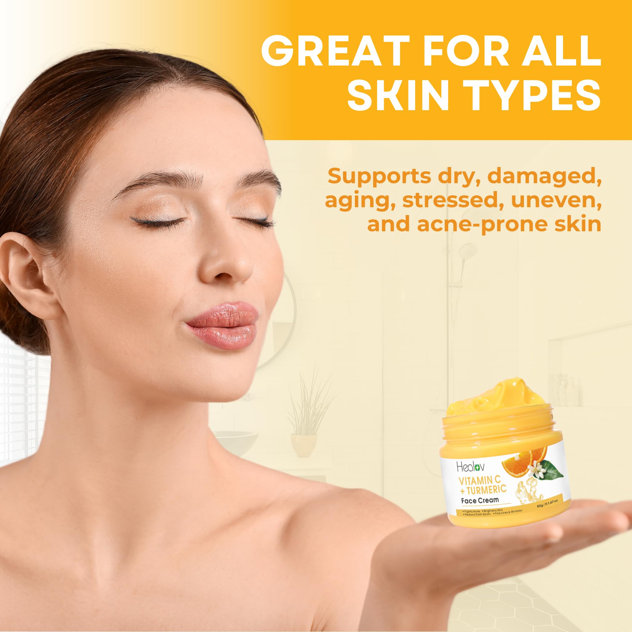 Healov crema cúrcuma diseño en EE. UU.: fórmula sin aditivos.