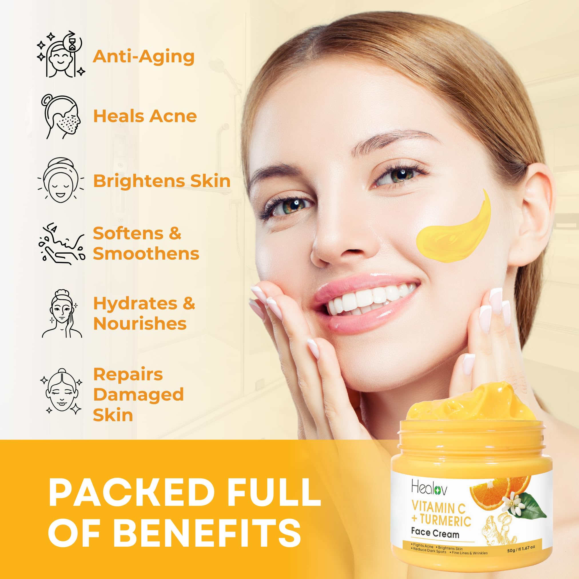 Healov crema cúrcuma poros limpieza: purga impurezas y reduce apariencia de poros.