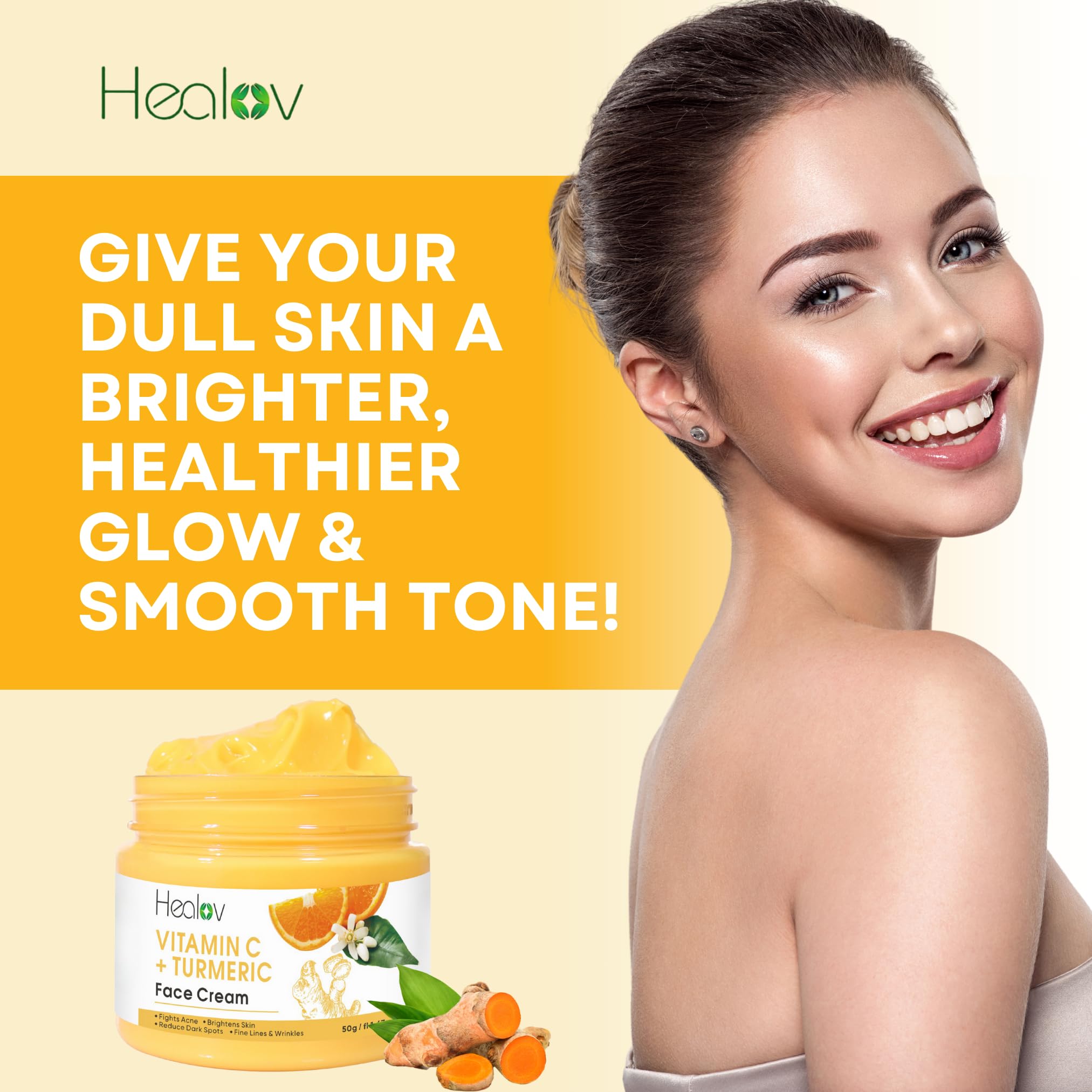 Healov crema cúrcuma textura/aplicación: se absorbe rápidamente y deja suavidad.