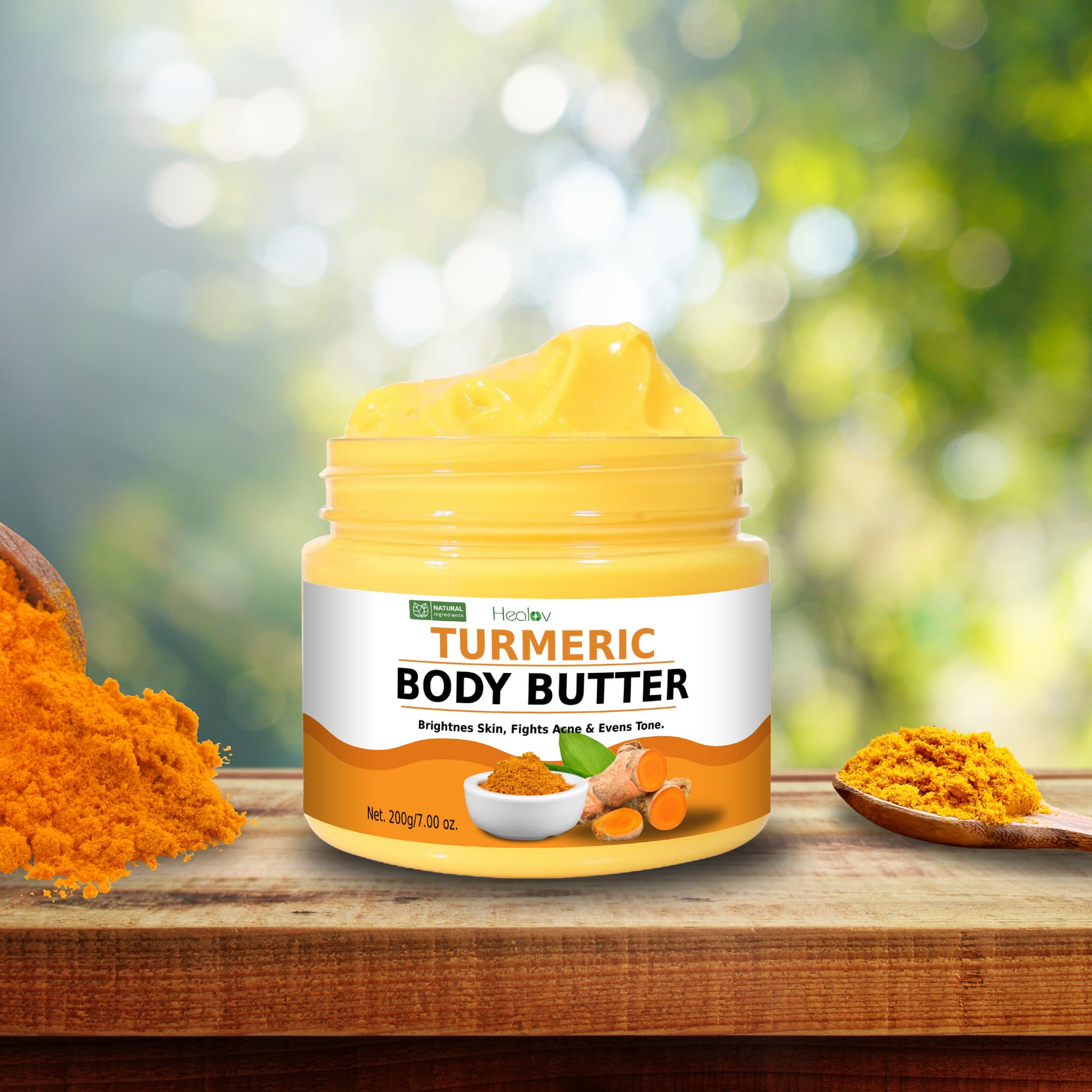 Healov Curcuma Ingredientes Naturales: ingredientes naturales para rutina de cuidado.