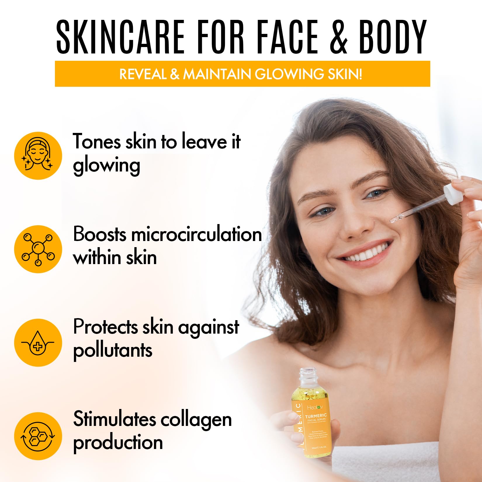 Healov limpiador facial cúrcuma aloe limpia suavemente la piel
