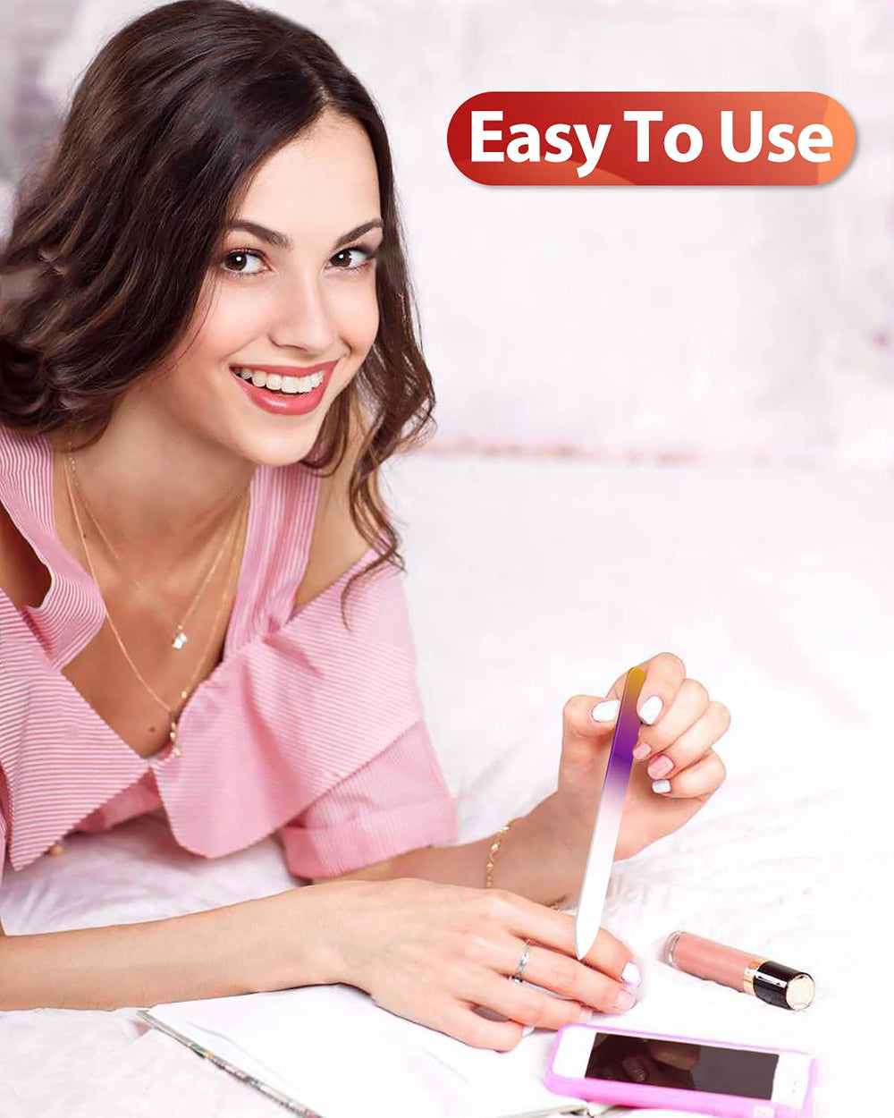 Estuche metálico HealPure para transportar herramientas de manicura.