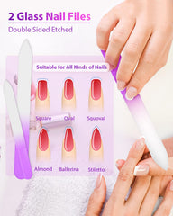 HealPure: lima cristal nano pequeña para pulir uñas con brillo uniforme