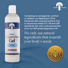 Health and Wisdom gel de magnesio con algas, absorción rápida al contacto
