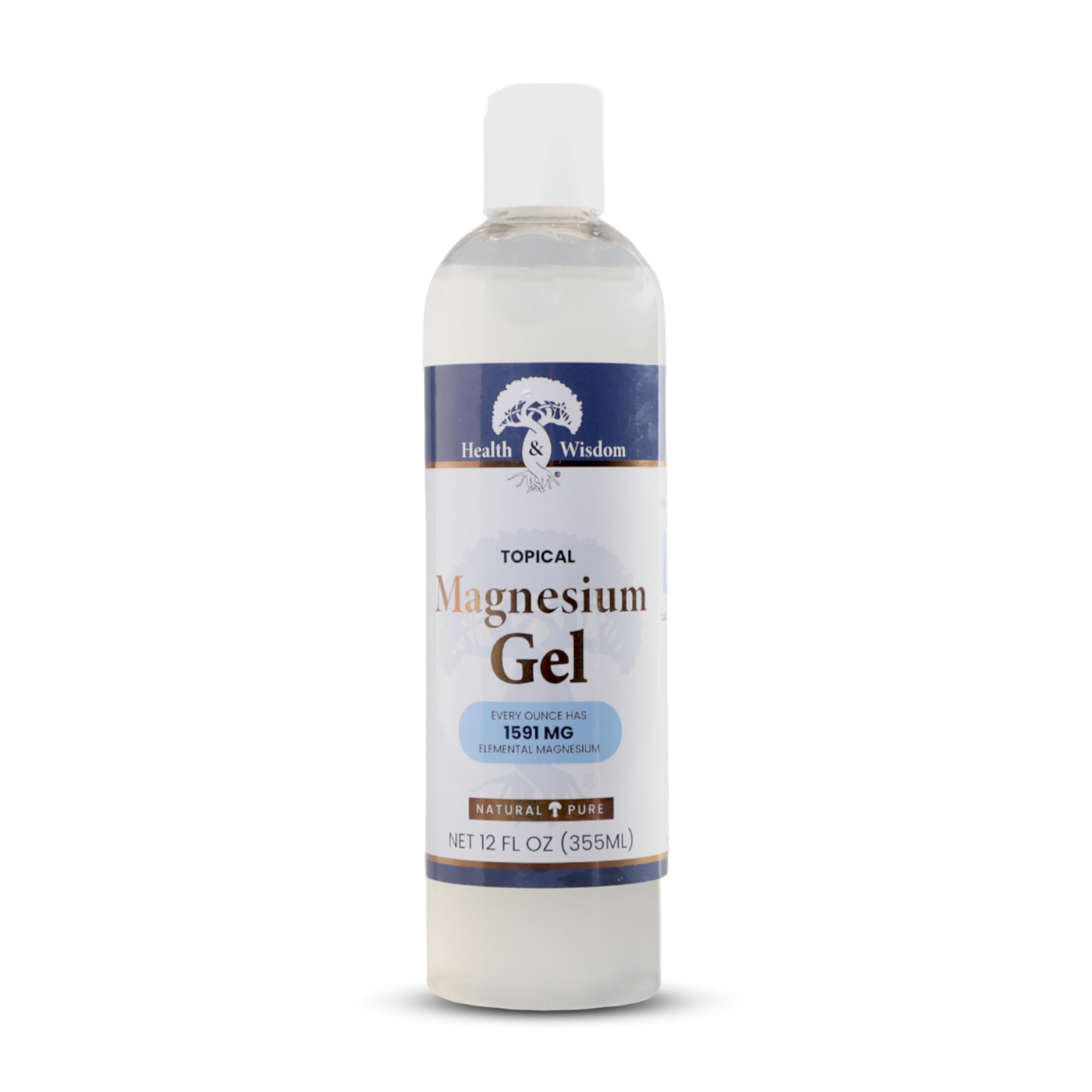 Health and Wisdom gel de magnesio con algas, botella para uso diario en piel