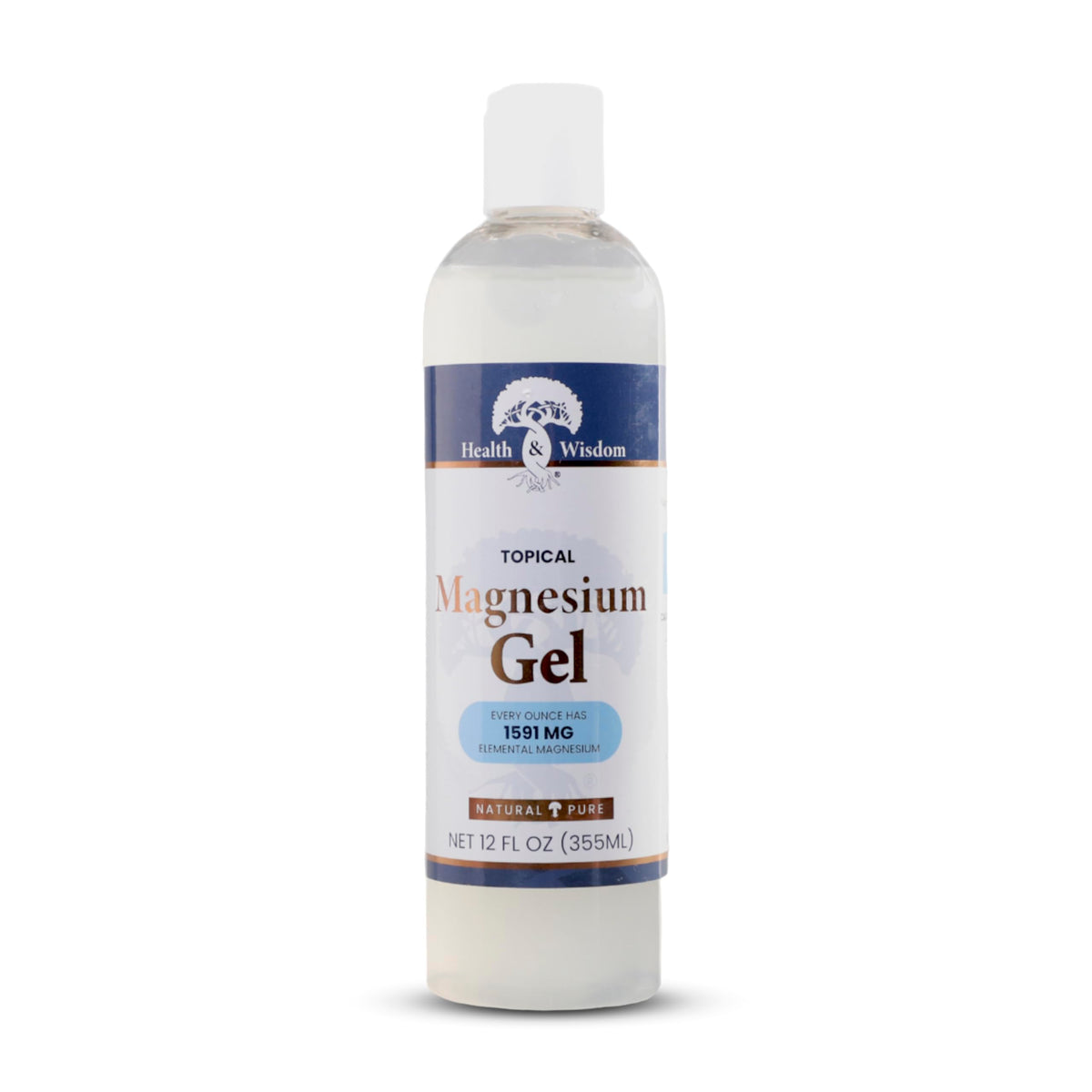 Health and Wisdom gel de magnesio con algas, botella para uso diario en piel