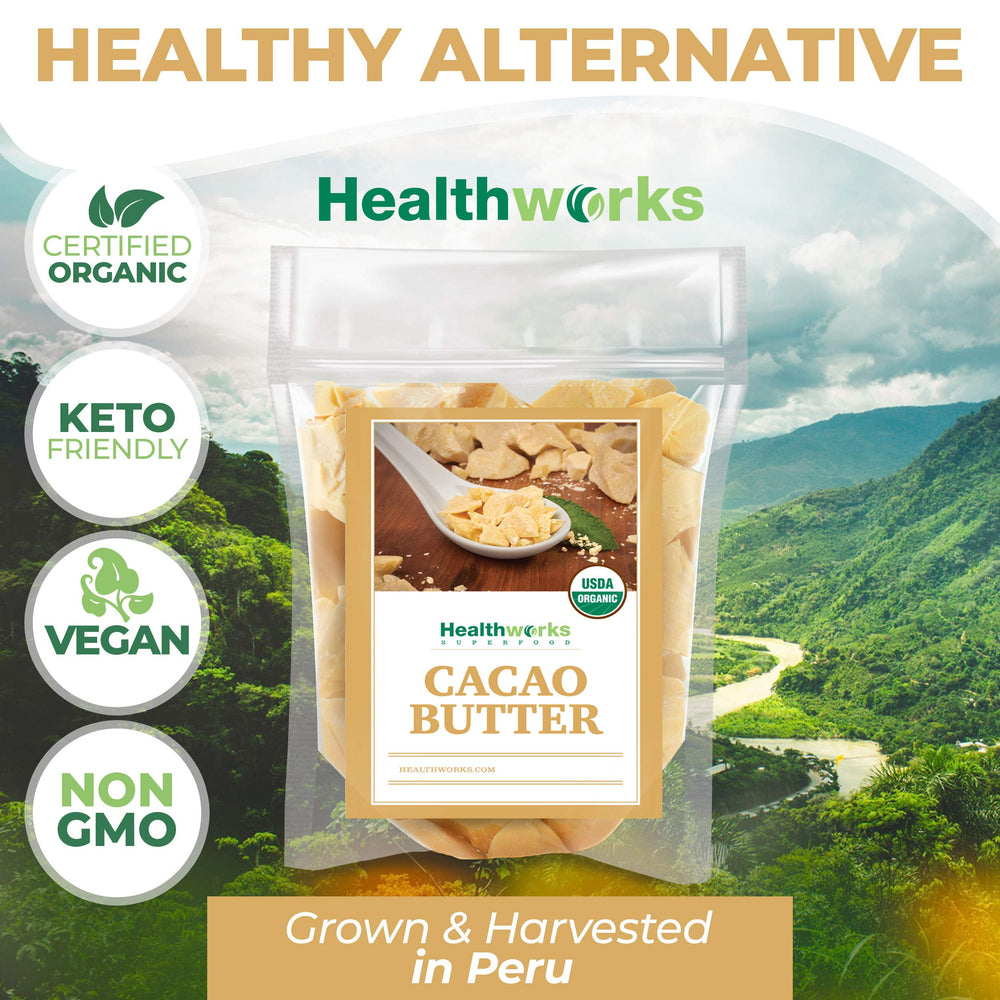 Healthworks manteca de cacao con antioxidantes naturales: soporte nutricional