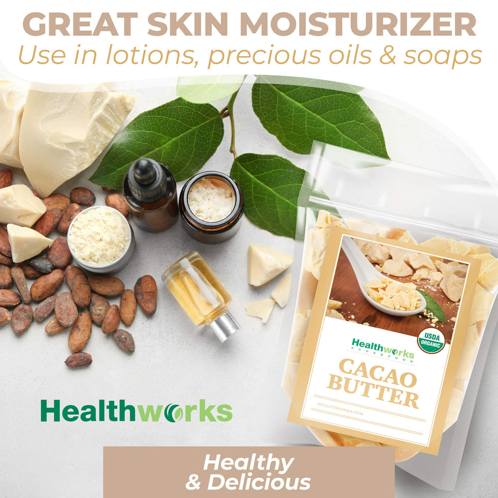Healthworks manteca de cacao apta para keto vegana sin OGM