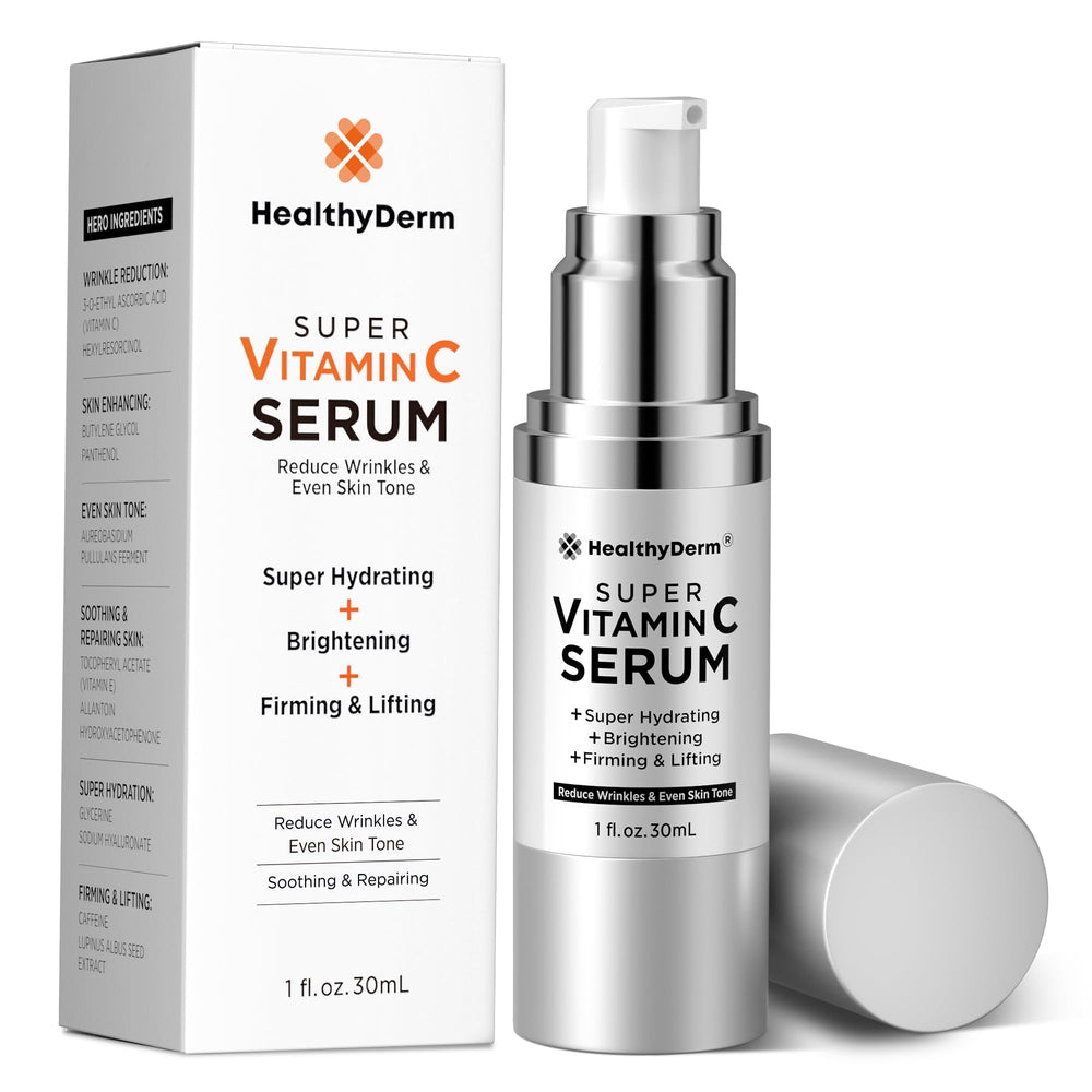 HealthyDerm sérum vitamine C visage bouteille: éclat et hydratation