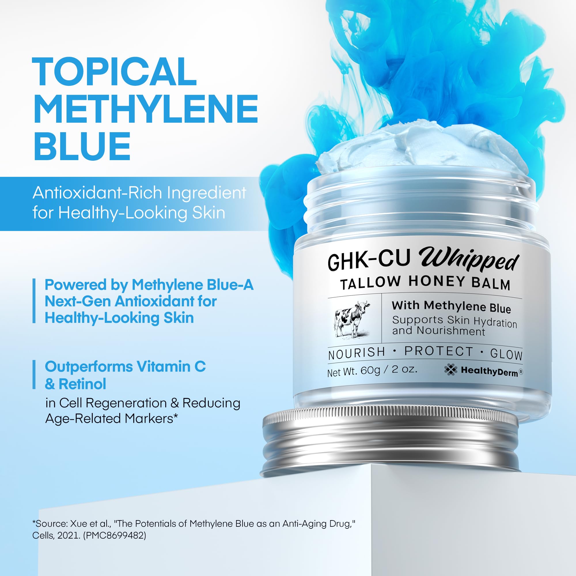 Texture fluide du baume HealthyDerm qui pénètre rapidement