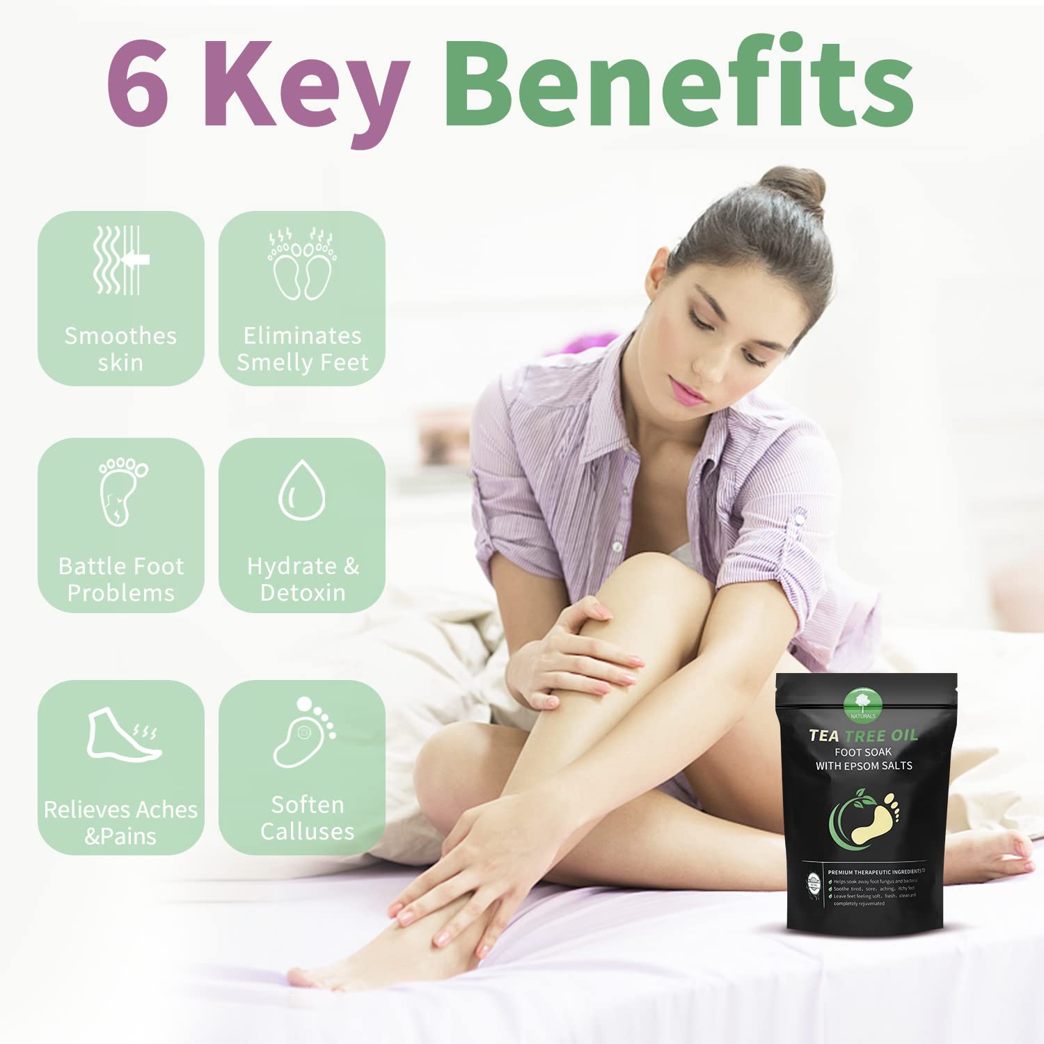 HEAMAVIN Tea Tree Oil Foot Soak: ingredientes naturales que cuidan la piel de los pies