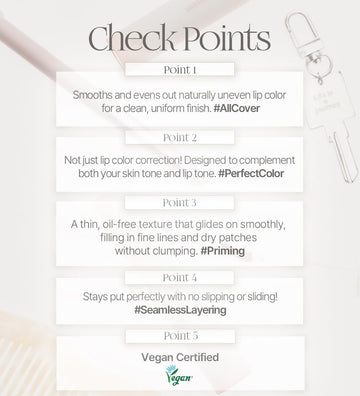 Heart Percent base labial Vanilla Beige aplicador suave para una aplicación sedosa