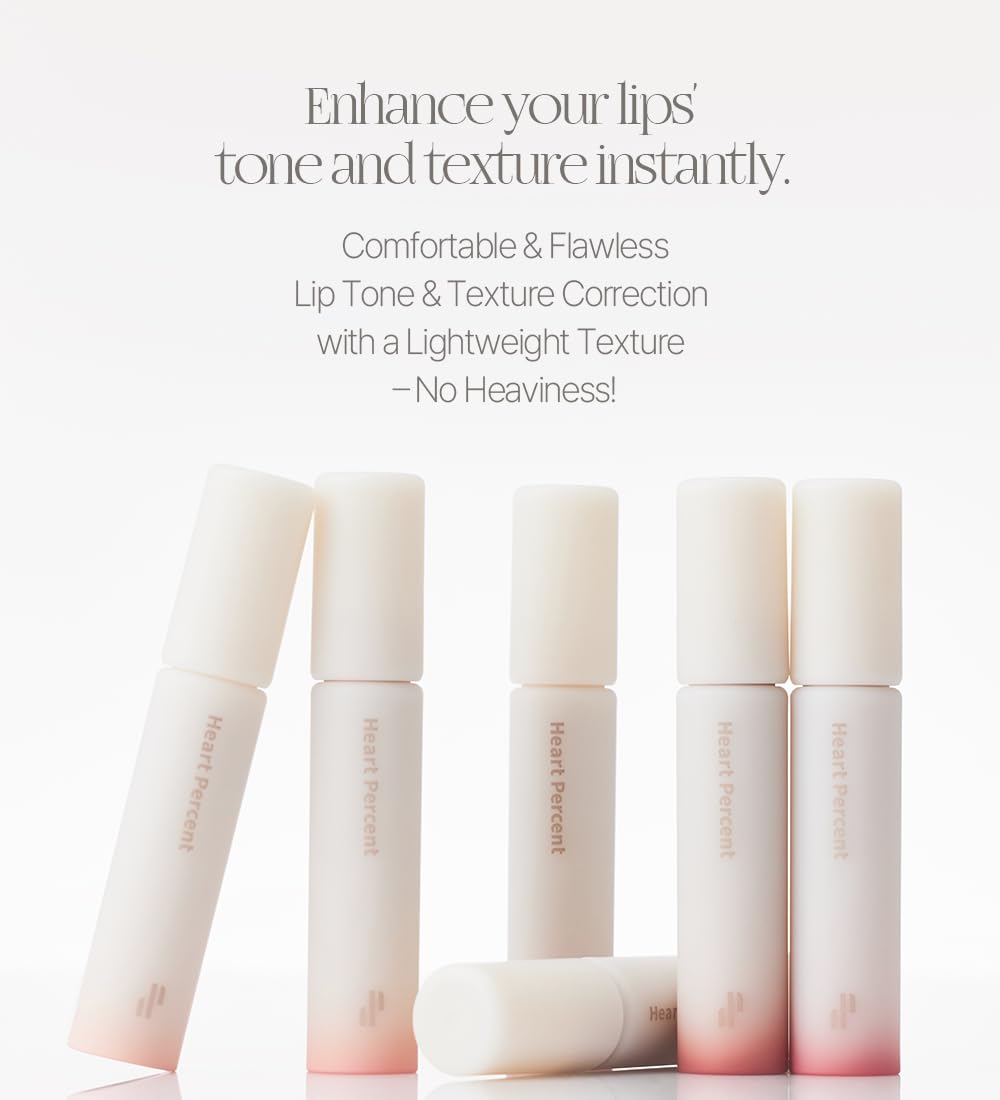 Heart Percent base labial Vanilla Beige brillo natural para look fresco