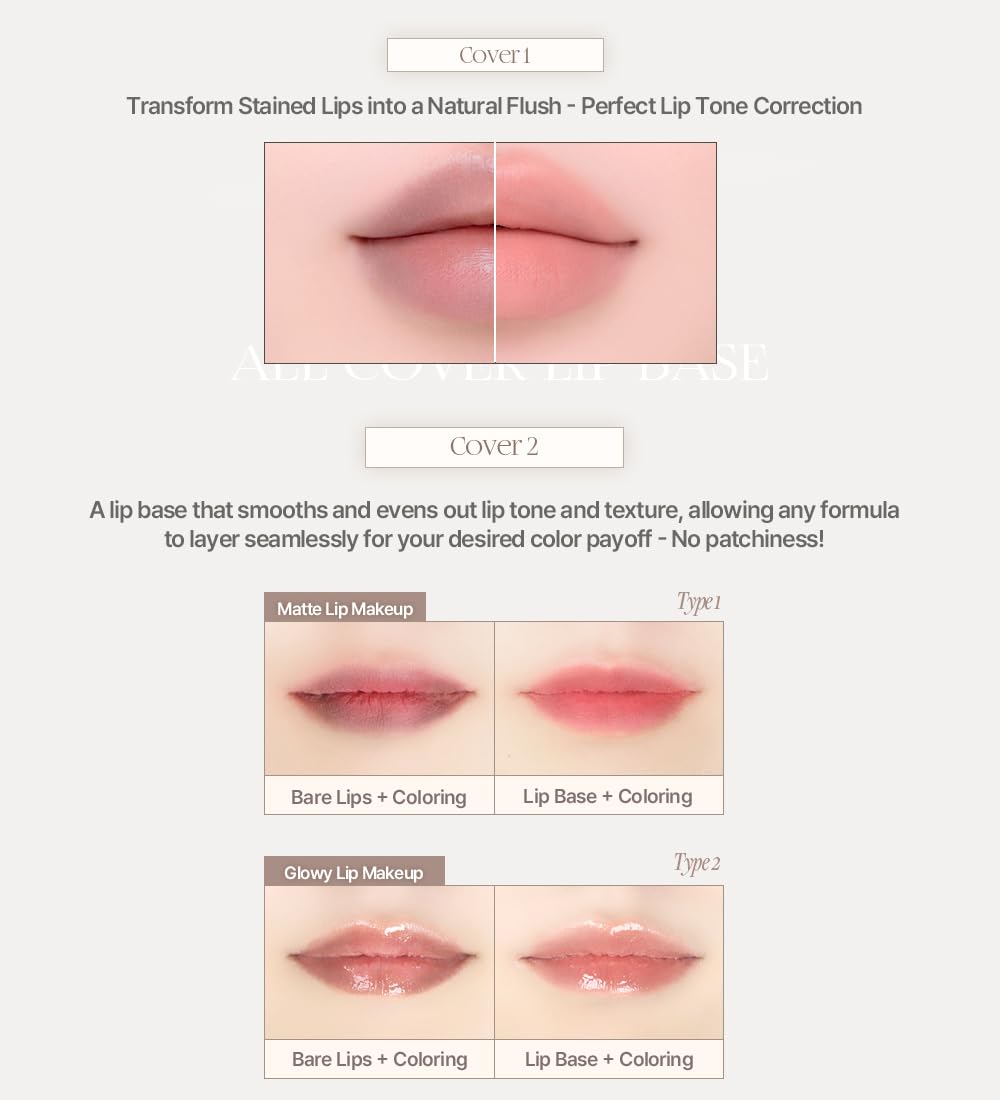 Heart Percent Dote On Mood All Cover Lip Base textura ligera para labios secos