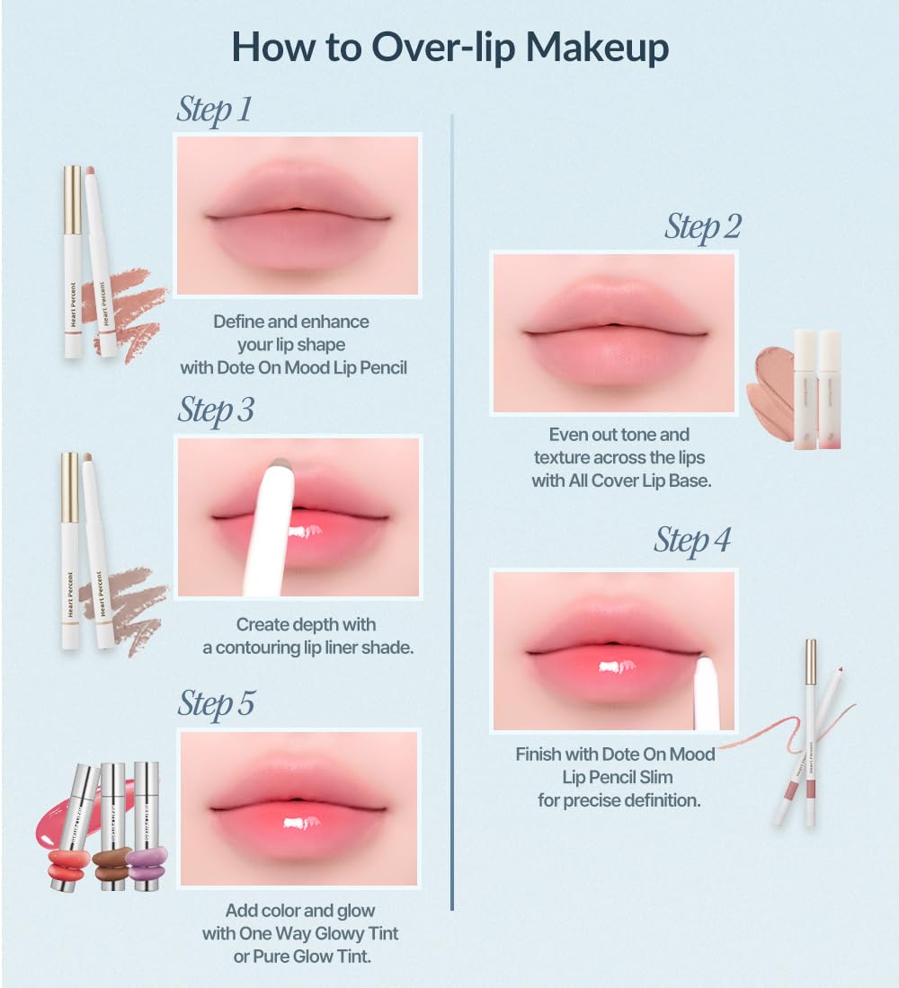 Heart Percent Dote On Mood Lip Pencil ideal for neutral undertones and versatile color