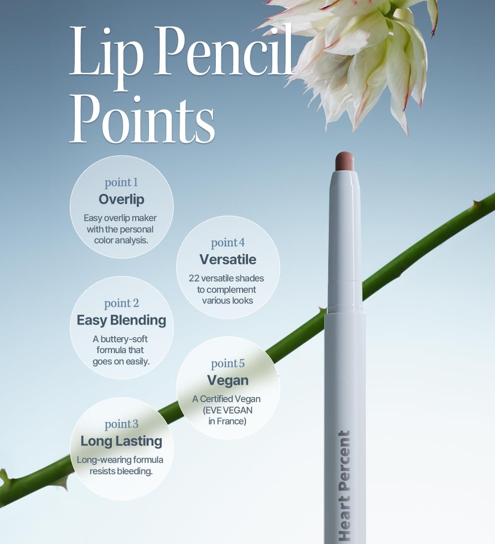 Heart Percent Dote On Mood Lip Pencil retractable tip for precise smooth application