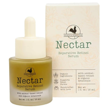 Nectar Serum de Hearth and Homestead en botella de 1 onza para nutrición suave de la piel