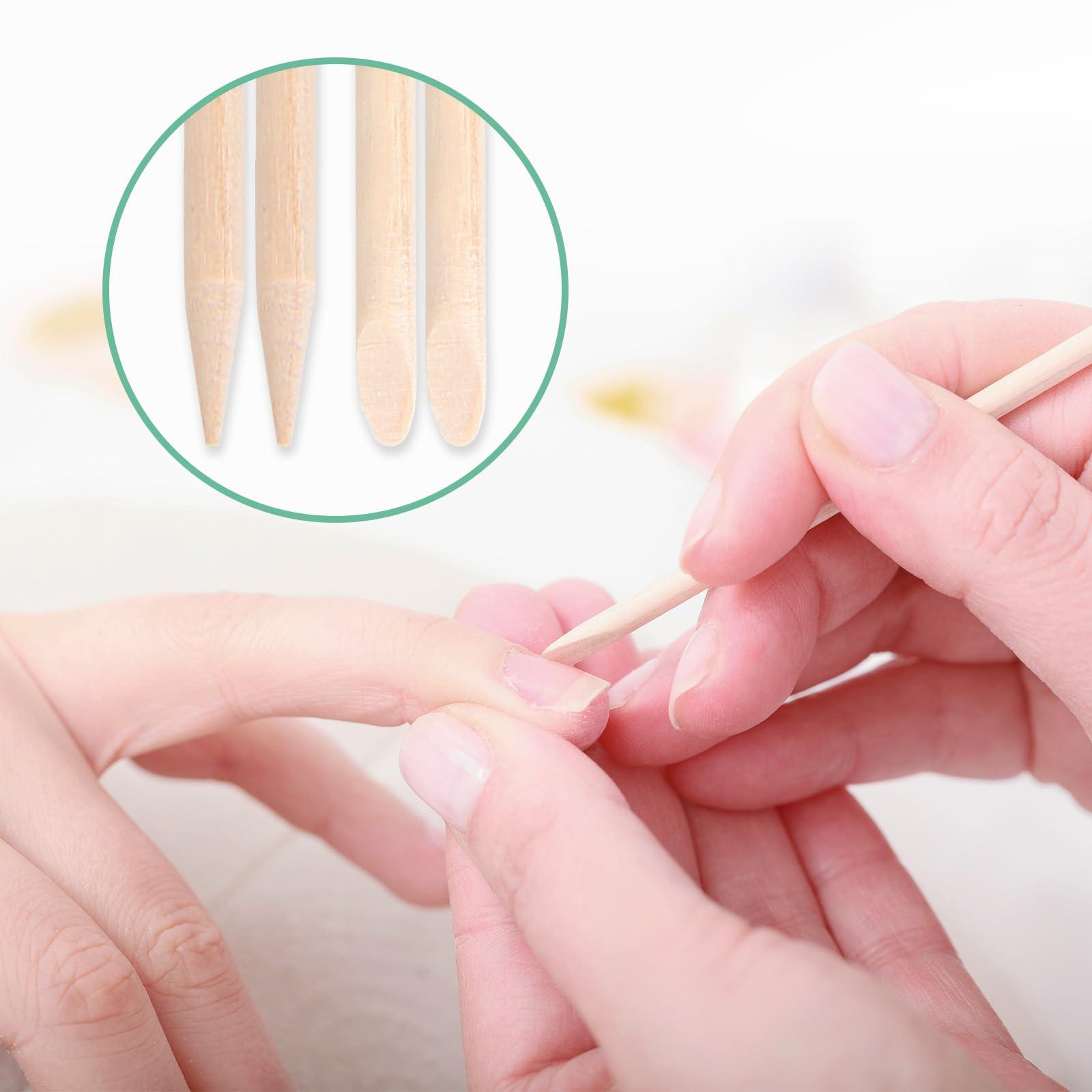 HeatPure palitos cutícula naranja, punta redondeada para empujar suavemente la cutícula.
