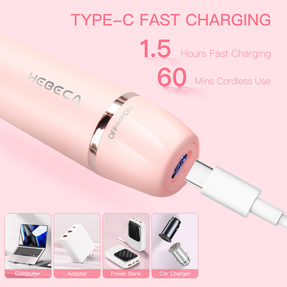 HEBECA batería recargable con carga USB para uso constante.
