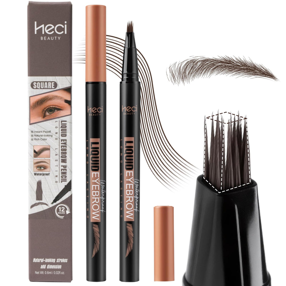 HECI BEAUTY Microblading Lápiz de cejas marrón para definición natural