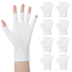 Guantes Heclia de algodón blancos con dedos libres para usar la pantalla táctil con hidratación.