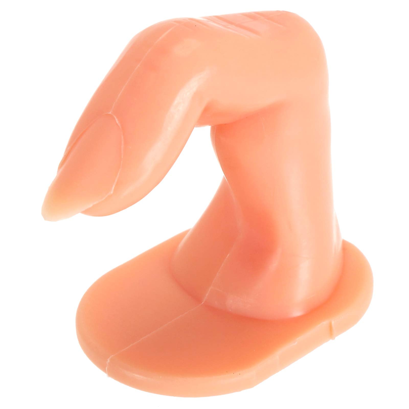 Hedume dedo de práctica aplicando esmalte para pruebas de color.