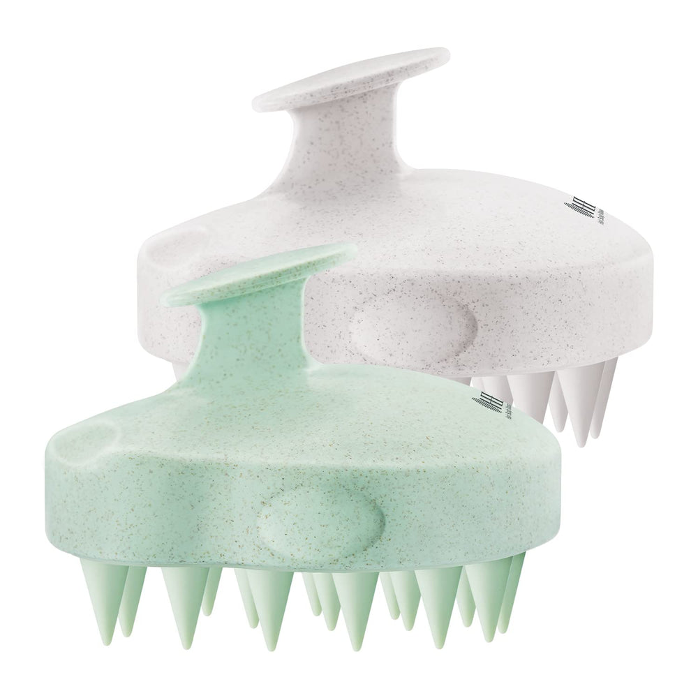 HEETA Masajeador Cabello 2 Pack frente: sensación suave en el cuero cabelludo durante el lavado