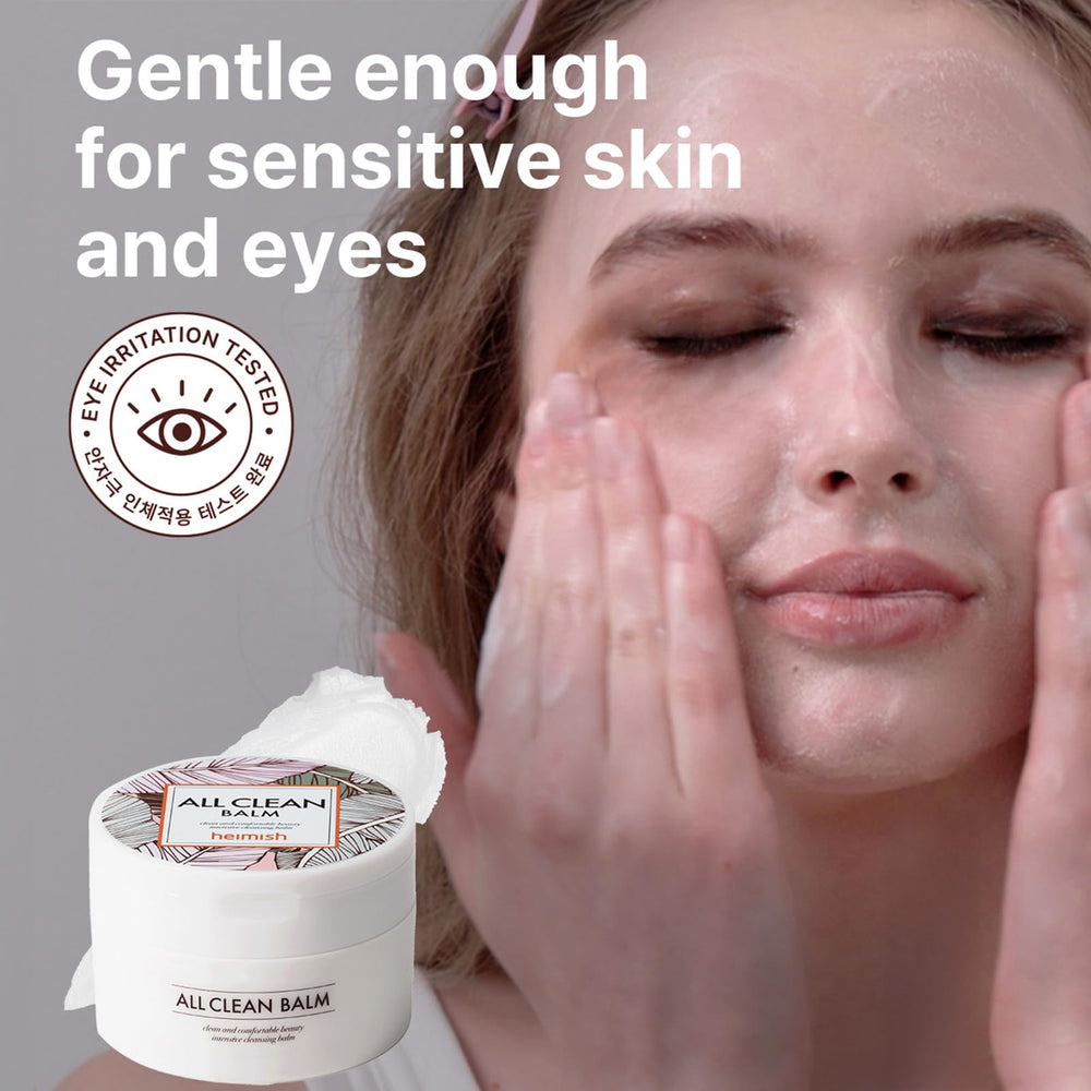 HEIMISH All Clean Balm, piel sensible apto, fórmula suave para uso diario y ojos.
